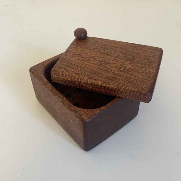 a small box in mahogany